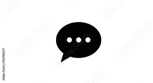 Black Speech Bubble Icon Symbol.