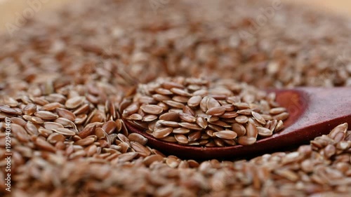 close-up background with flax seeds
