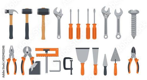 Collection of various hand tools and gardening equipment.