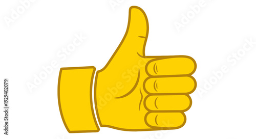 A yellow hand giving a thumbs up gesture.
