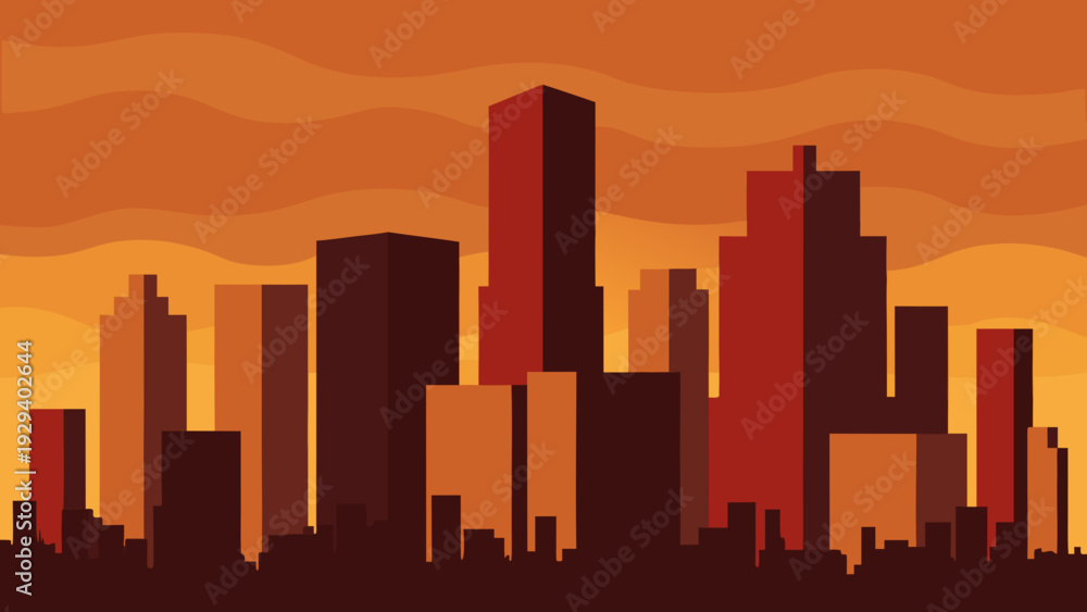 Fototapeta premium Houston Downtown Sunset Skyscrapers Cityscape
