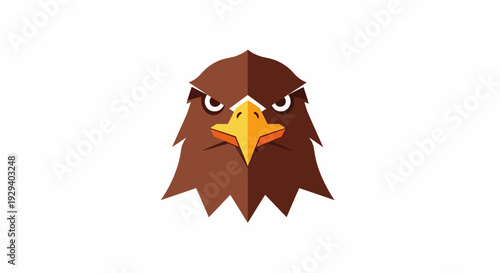 Cartoon Eagle Head Illustration with Beak.
