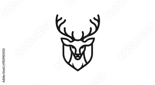 Deer Head Crest Logo Design Element.