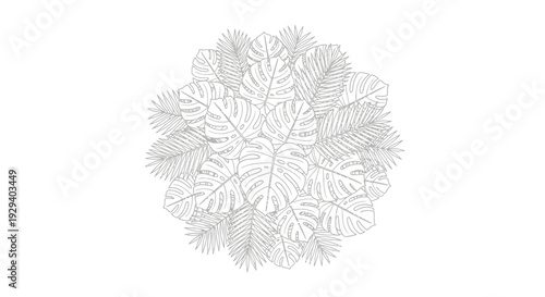 Detailed Gray Illustration of a Flower.
