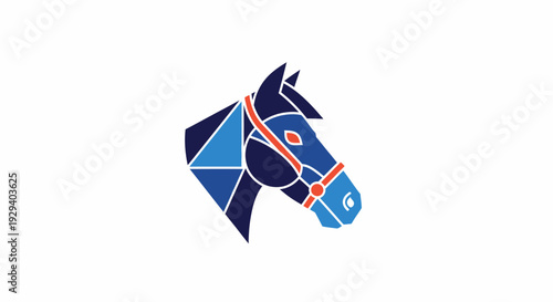 Geometric Horse Head Illustration Design Element.