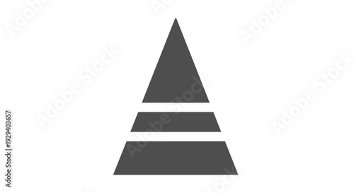 Geometric Pyramid Shape with Three Layers.