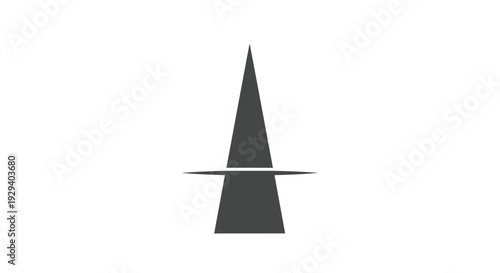 Geometric Shape Black Triangle Abstract Symbol.