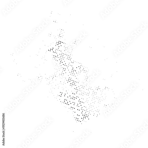 Abstract Dotted Pattern Overlay on White Background.