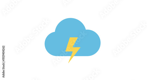 Lightning Bolt Emerging from Cloud Illustration.