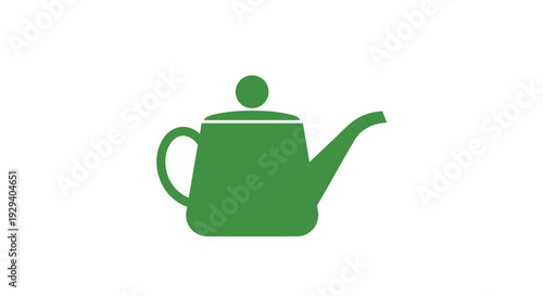 Green Teapot Icon Illustration Design Element.