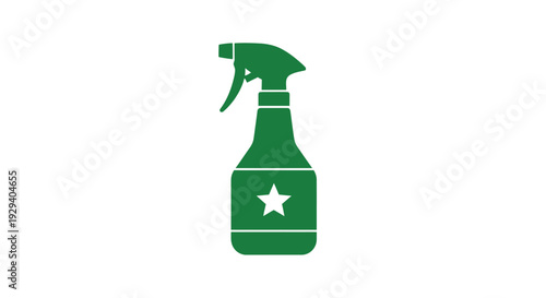Green Spray Bottle with White Star Logo.