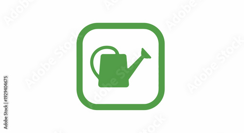 Green Watering Can Icon Simple Design.
