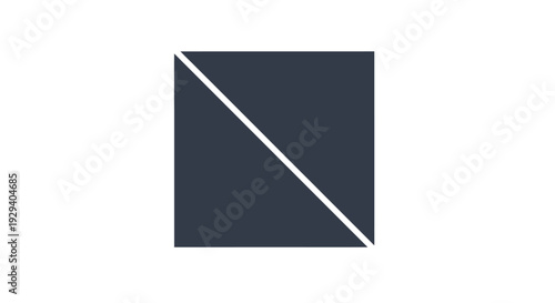 Grey Square with White Diagonal Line.