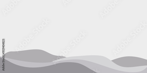 Minimalist Abstract Landscape with Gentle Gray Waves.