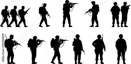Soldier Silhouette vector on white background