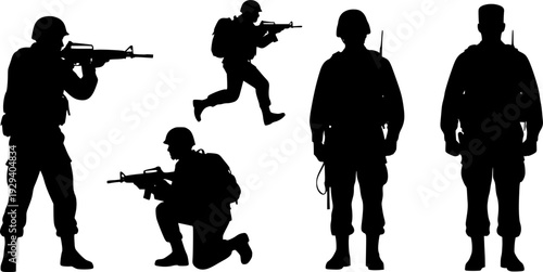 Soldier Silhouette vector on white background