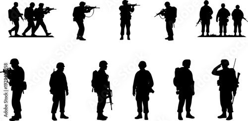 Soldier Silhouette vector on white background