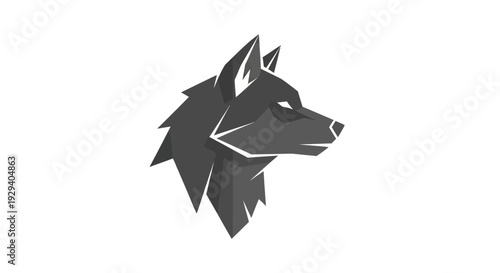 Illustration of a Wolf Head Profile.