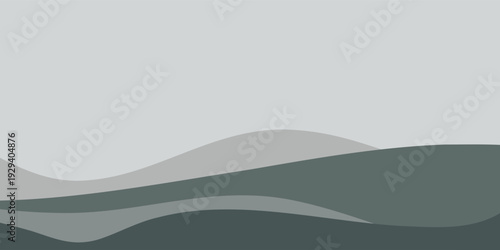 Minimalist abstract landscape with rolling hills and soft gradients.