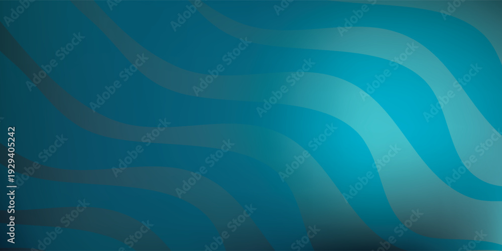 Fototapeta premium Abstract Teal Blue Wavy Gradient Background Design.