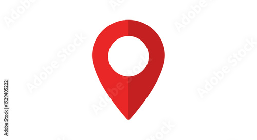 Red Location Pin Icon on White.