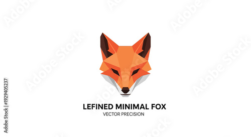 Minimalist Fox Head Illustration Design Element.