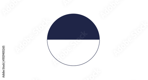 Navy Blue and White Circle Icon.