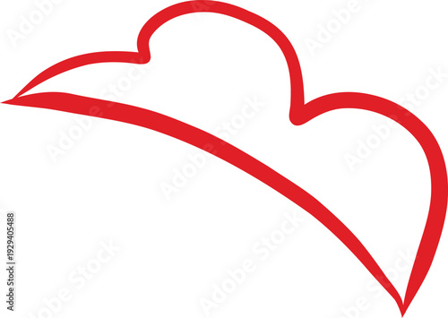 vector element, leaf without fill, outline, rustic style, a la Rus, Slavic style, decorative element