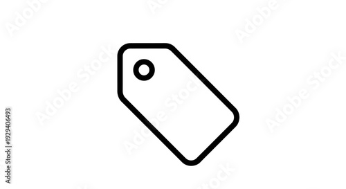 Simple Black Price Tag Icon Design.