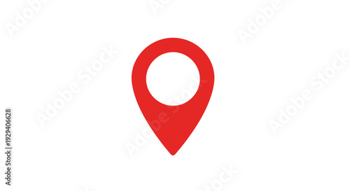 Red Location Pin Icon Symbol.