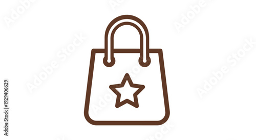 Simple Line Art Shopping Bag Icon.