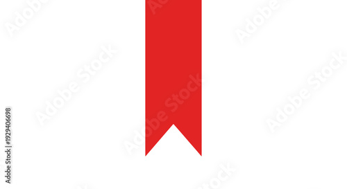 Red Ribbon Banner Isolated on White.