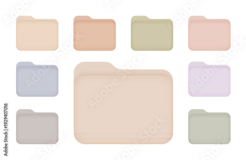 Set of trending folders templates, pastel colors