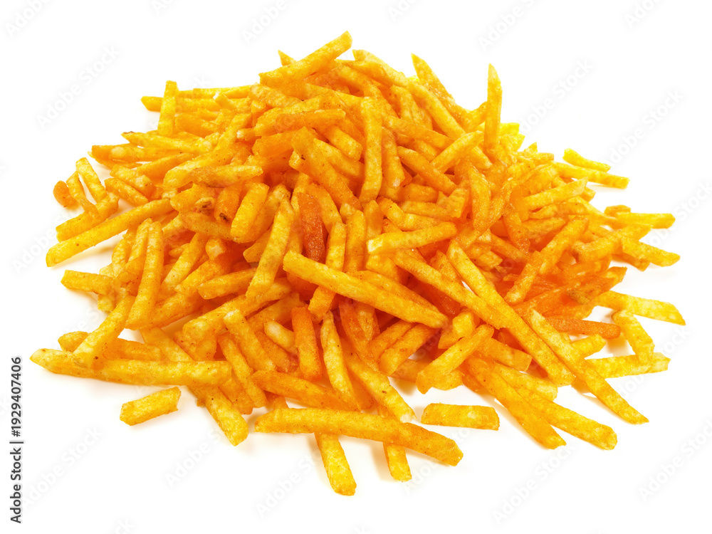 Fototapeta premium Food - Skinny Potato Sticks on white Background