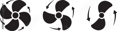 Simple black fan icon vector illustration
