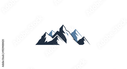 Stylized Mountain Peaks Illustration Design Element.