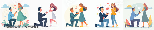 Vector of man proposing