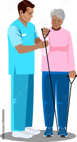 physiotherapy for an elderly woman