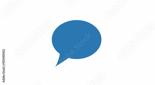 Blue Speech Bubble Icon Symbol.