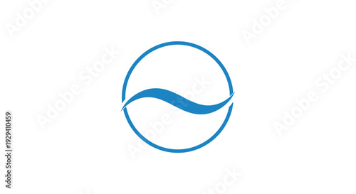 Blue Wave Logo Design Element Circle.