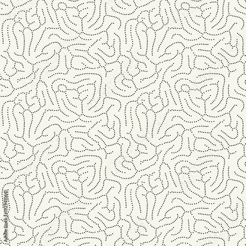 Vector seamless pattern. Free form organic shapes. Stylish structure of natural spots. Hand drawn abstract background. Can be used as swatch in Illustrator. Monochrome confused print.