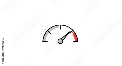 Gauge Meter Indicator Showing High Level.
