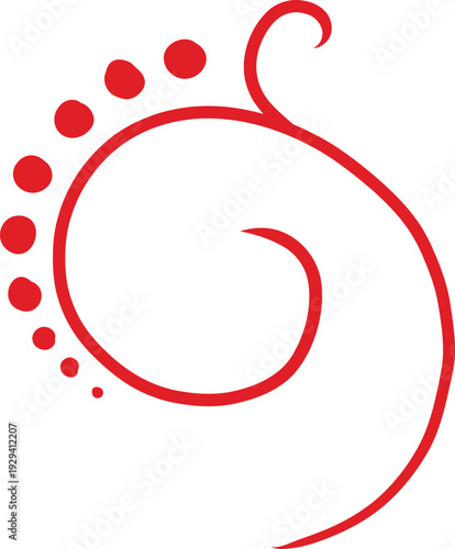 vector element, hook, line, dots, strokes, rustic style, a la Rus, Slavic style, decorative element