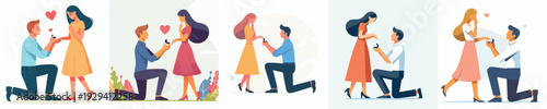 Vector of man proposing