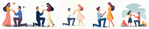 Vector of man proposing