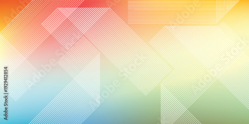 Abstract Geometric Shapes with Soft Color Gradient Background.