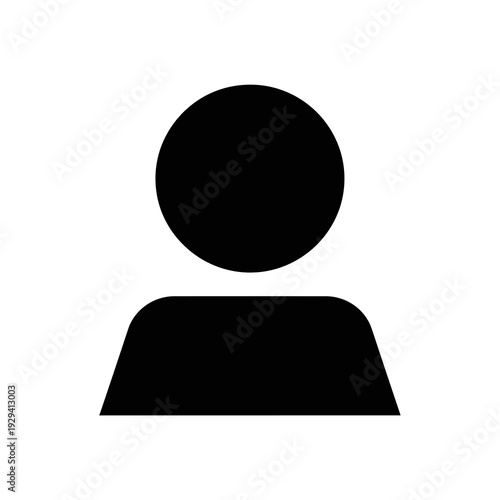 Simple Black Silhouette of Person Icon.