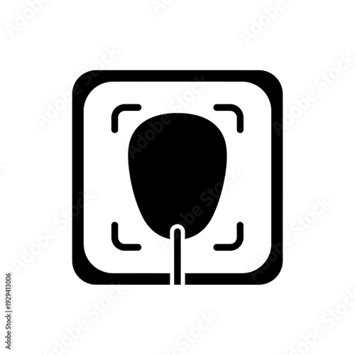 Black Microphone Icon Simple Design Element.
