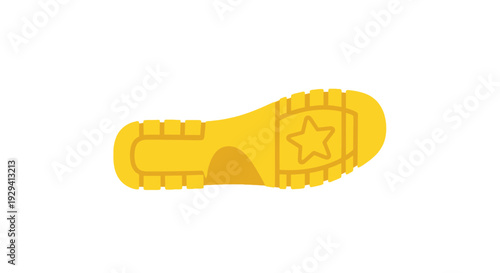 Yellow Shoe Sole with Star Logo.