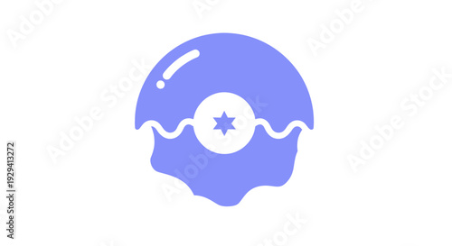 Purple Cupcake with White Icing and Decoration.